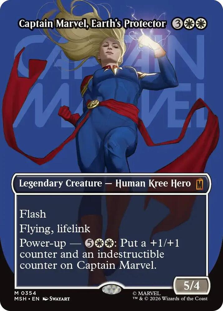 Captain Marvel, Earth's Protector (Borderless)