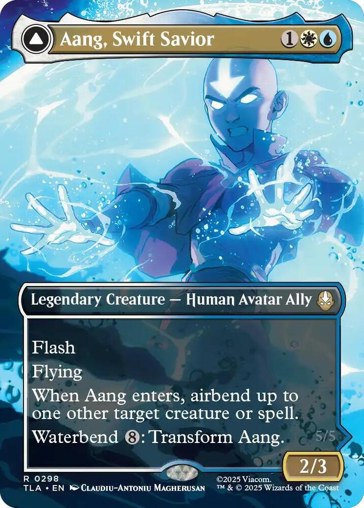 Aang, Swift Savior // Aang and La, Ocean's Fury (Borderless) Front