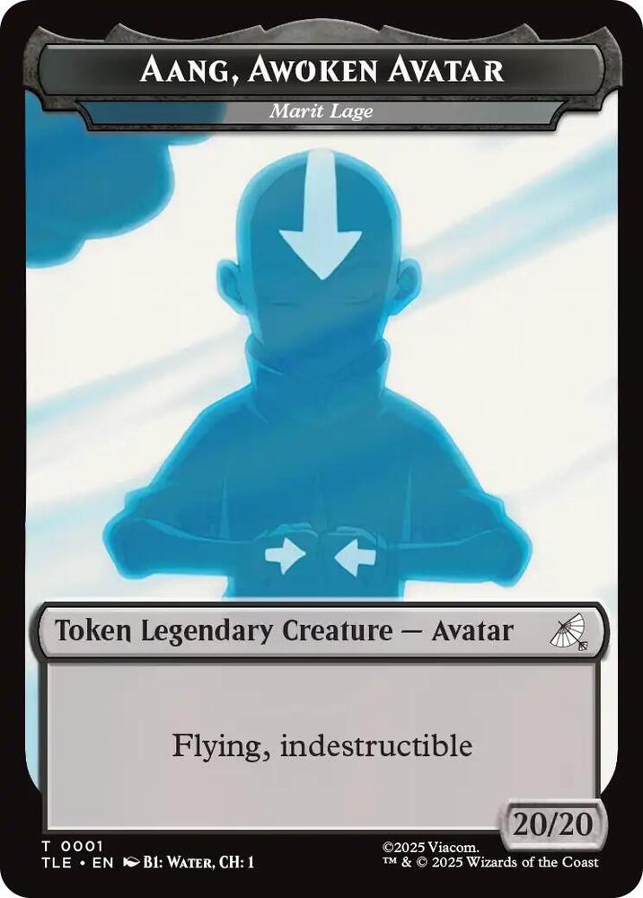 Aang, Awoken Avatar - Marit Lage // Treasure Double-Sided Token Front
