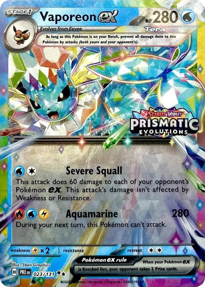 Vaporeon ex (Prismatic Evolutions Stamp)