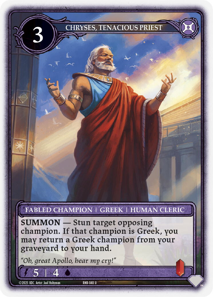Chryses, Tenacious Priest