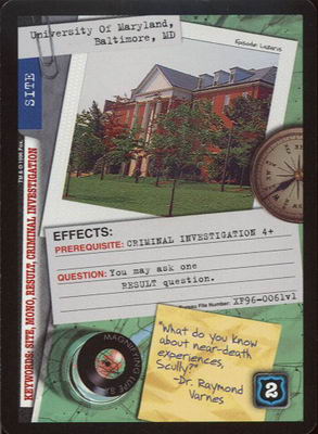 University Of Maryland, Baltimore MD.