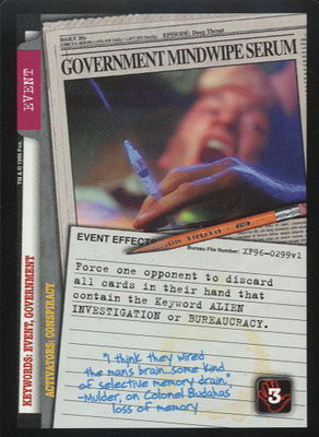Government Mindwipe Serum